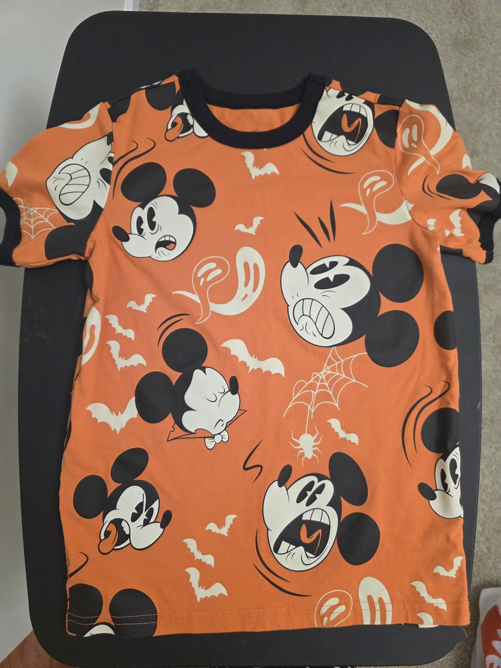 Disney Mickey Mouse Halloween Tee - Orange - Kids Sz 8